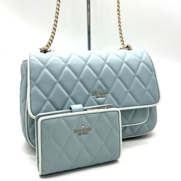 kate spade Handbags - Kate Spade Colorblock Carey Quilted Flap Shoulder Bag & Compact Bifold Wallet